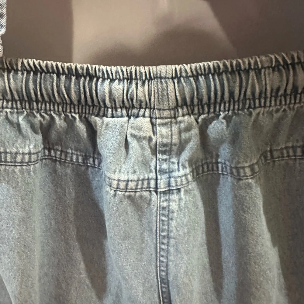 Ms. Lee Vintage Floral Embroidered Denim Set with Red Gingham Top Medium - Picture 10 of 13